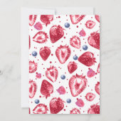 Berry First Birthday Berries Uitnodiging (Achterkant)