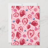 Berry First Birthday Berries Uitnodiging (Achterkant)