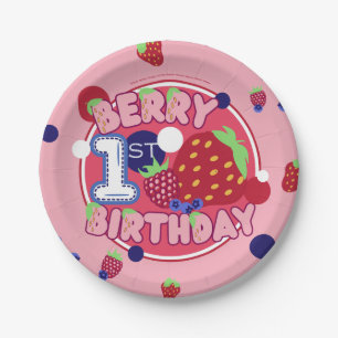 Berry First Birthday Borden Papieren Bordje