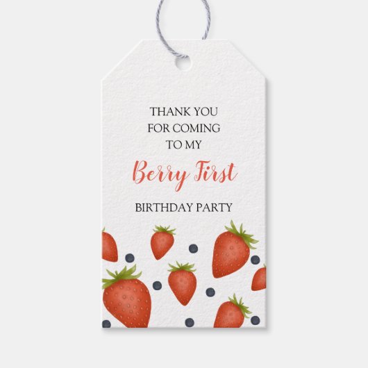 Berry First Birthday Cadeaulabel (Voorkant)