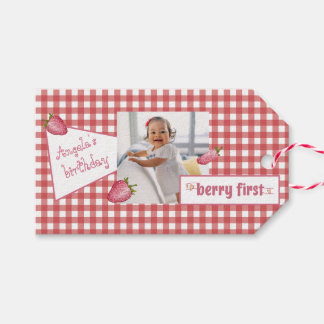 Berry First Birthday Eten en Drinken Label Set Cadeaulabel