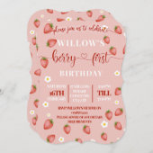 Berry First Birthday Fête à thème Invitations (Devant / Derrière)