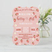 Berry First Birthday Fête à thème Invitations (Debout devant)