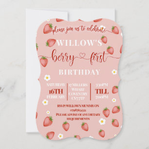 Berry First Birthday Fête à thème Invitations