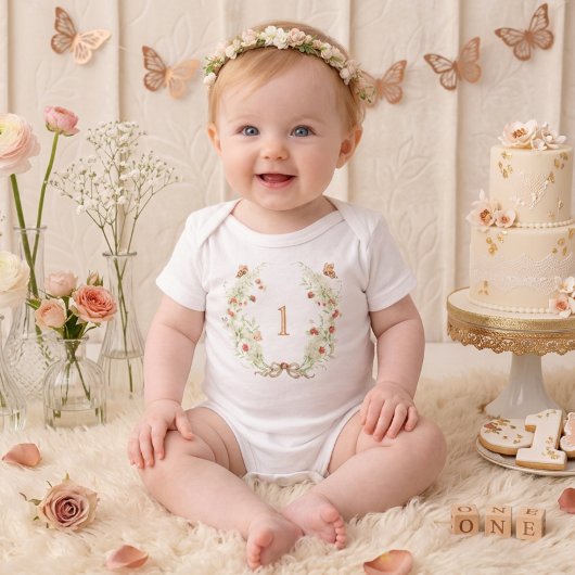 Berry First Birthday Floral Romper