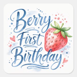 Berry First Birthday for Girls Sticker