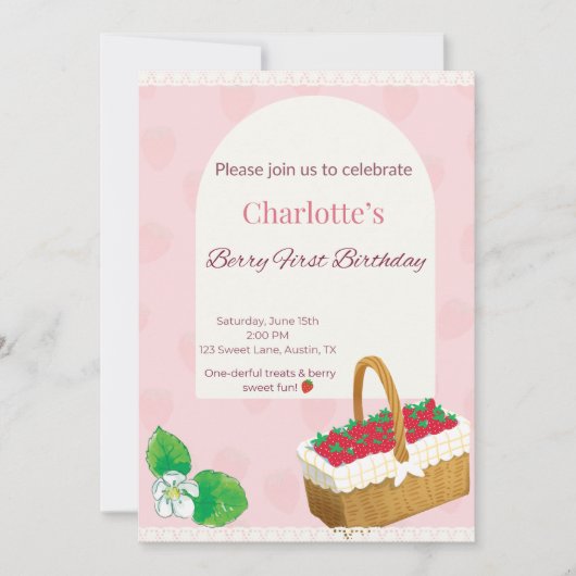 Berry First Birthday Invitation  (Devant)
