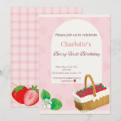 Berry First Birthday Invitation  (Devant / Derrière)