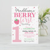 Berry First Birthday Invitation 1er Birthday Girl (Debout devant)