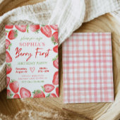 Berry First Birthday Invitation | Aardbei Kaart