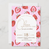 Berry First Birthday Invitation aquarelle (Devant)