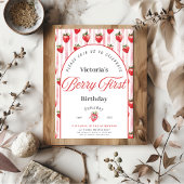 Berry First Birthday Invitation Card