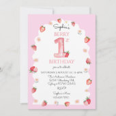 Berry First Birthday Invitation Kaart (Voorkant)