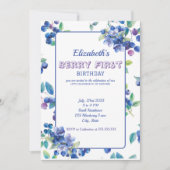 Berry First Birthday Invitation Kaart (Voorkant)