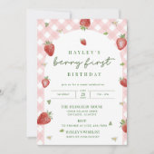 Berry First Birthday Invitation Kaart (Voorkant)