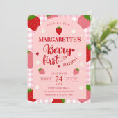 Berry First Birthday Invitation Modèle Berry 1er (Debout devant)