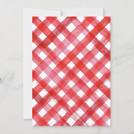 Berry First Birthday Invitation | Retroaardbei Kaart (Achterkant)