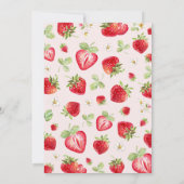 Berry First Birthday Invitation Strawberry Theme Kaart (Achterkant)