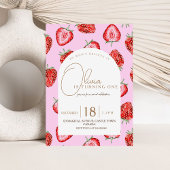 Berry First Birthday Invitation Waterverf Kaart