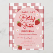 Berry First Birthday Kaart (Voorkant / Achterkant)