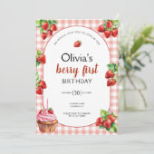 Berry First Birthday Kaart (Staand voorkant)