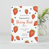 Berry First Birthday Kaart (Staand voorkant)