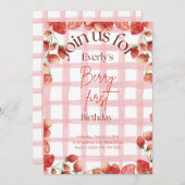 Berry First Birthday Kaart (Voorkant / Achterkant)