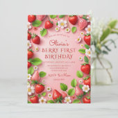 Berry First Birthday Kaart (Staand voorkant)