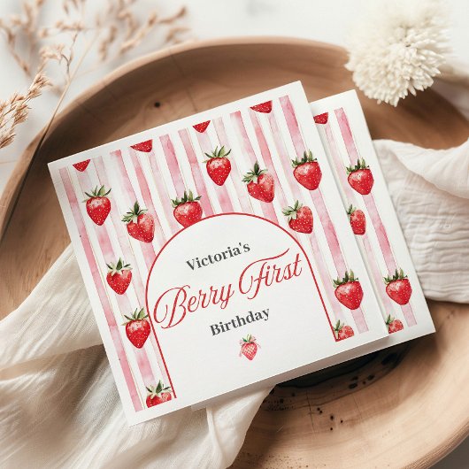 Berry First Birthday Napkins Servet