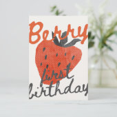 Berry First Birthday Party Invitation (Debout devant)