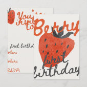 Berry First Birthday Party Invitation (Devant / Derrière)