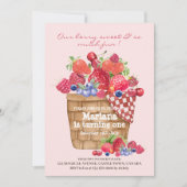 Berry First Birthday Party Invitation fraise (Devant)