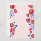 Berry First Birthday Party Invitation fraise (Dos)