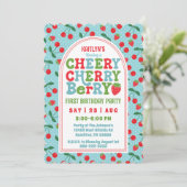 Berry First Birthday Party Photo Invitation (Debout devant)