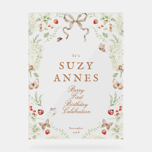 Berry First Birthday Party Welcome (Recto)