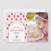 Berry First Birthday Photo Invitation (Devant)
