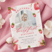 Berry First Birthday Photo Invitation