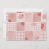 Berry First Birthday Pink Bow Cute Photo Kaart (Achterkant)