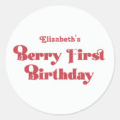 Berry First Birthday Ronde Sticker (Voorkant)