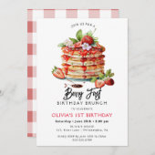 Berry First Birthday Spring Summer Invitation (Devant / Derrière)