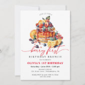 Berry First Birthday Spring Summer Uitnodiging (Voorkant)