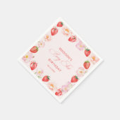 Berry First Birthday Strawberry Bow  Servet (Hoek)