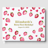 Berry First Birthday Strawberry Custom Photo Gold (Recto)