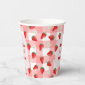 Berry First Birthday Strawberry Eerste 1e Welkom Papieren Bekers (Links)