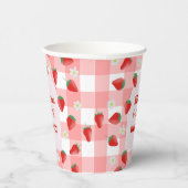Berry First Birthday Strawberry Eerste 1e Welkom Papieren Bekers (Rechts)