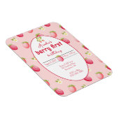 Berry First Birthday Strawberry Invitation Magneet (Rechterzijde)
