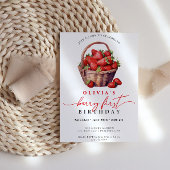 Berry First Birthday Strawberry Party Invitation