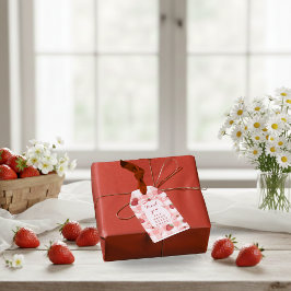 Berry First Birthday Thank You Favor Tags Red Bows Bedankjes Labels