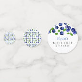 Berry First Birthday Waterverf Blueberry Cute Confetti (Voorkanten)