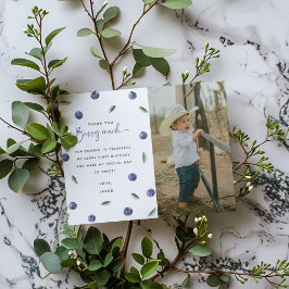 'Berry First' Blueberry 1e verjaardagsfeestje Bedankkaart